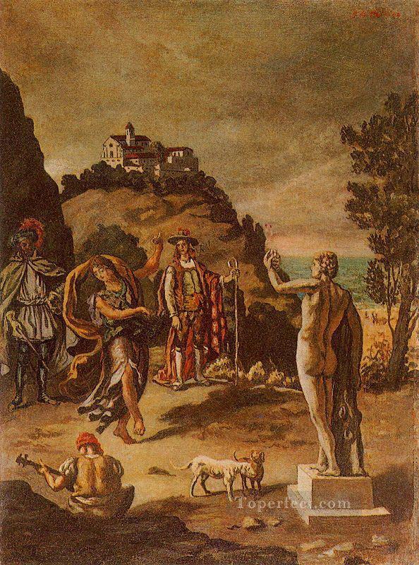 escenas rurales con paisaje Giorgio de Chirico Surrealismo metafísico Pintura al óleo